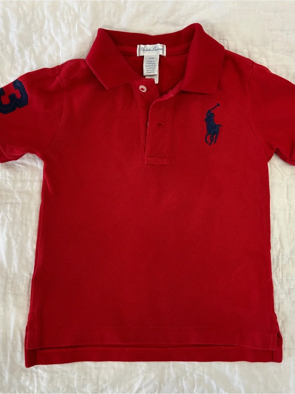Ralph Lauren toddler polo shirt in red, size: 24M